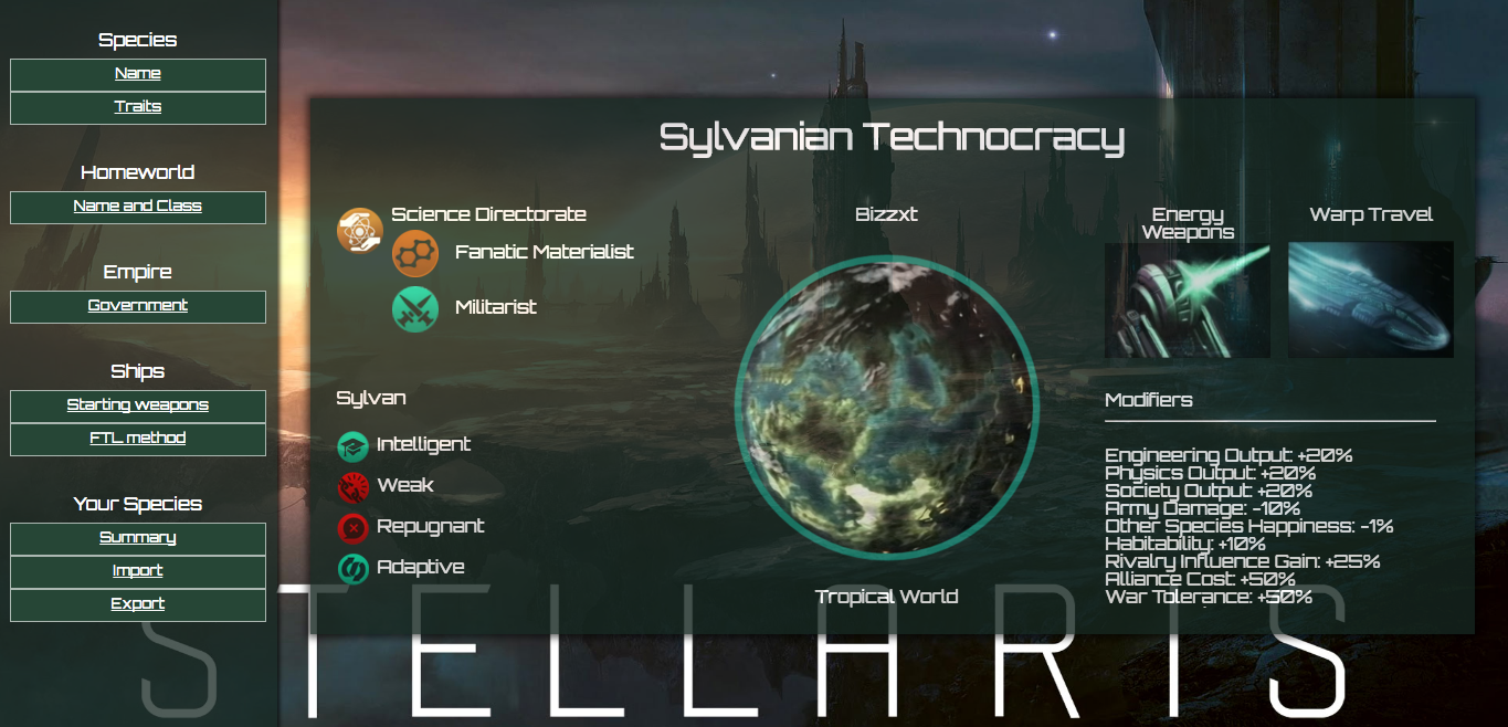 Stellaris Species Generator